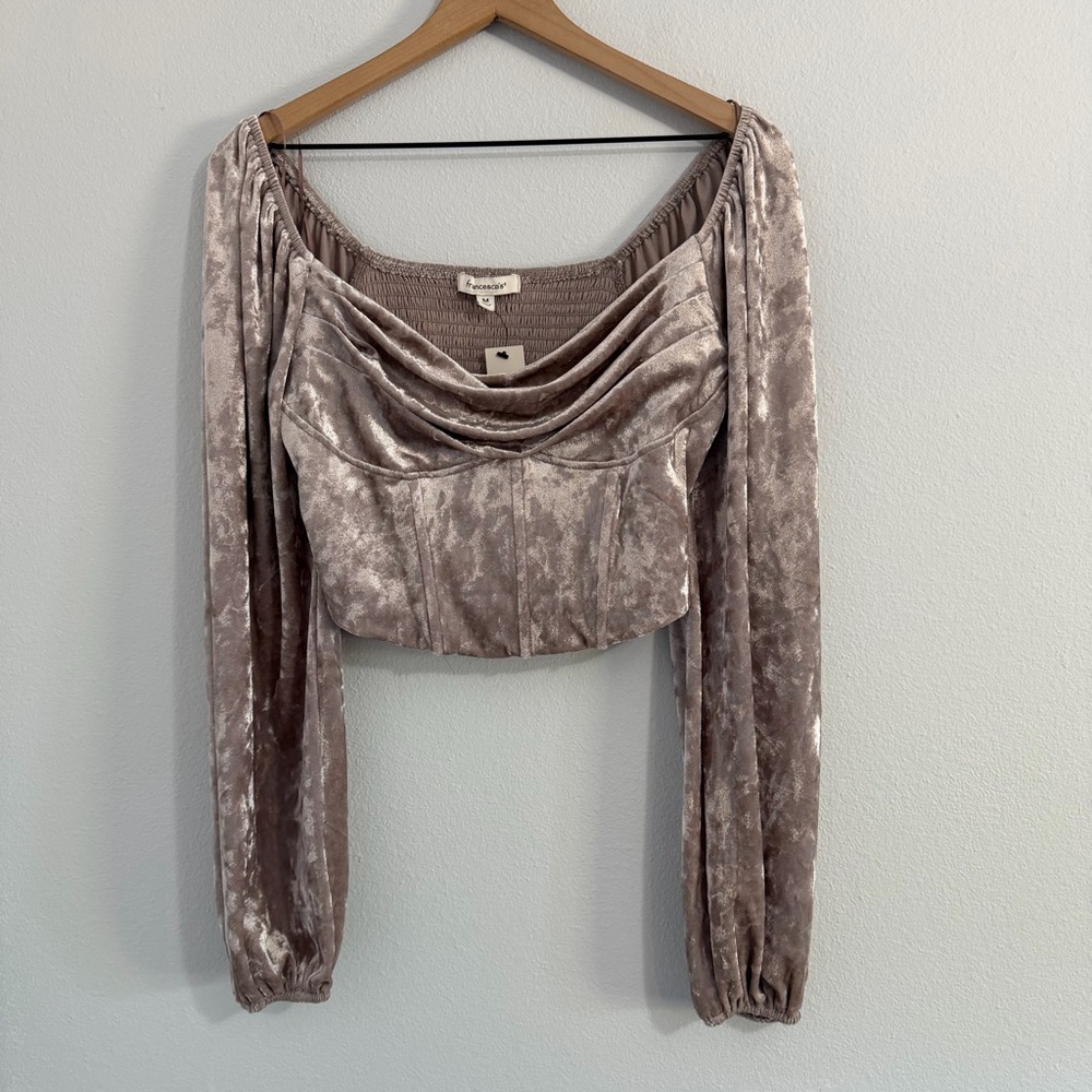 NWT‎ - Francesca's - Velvet Corset Top